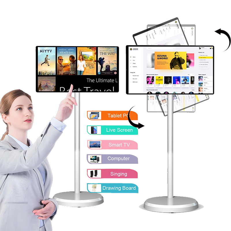 Kids Education Tablet - 21.5インチ ポータブル スマートタブレットテレビ 回転式タッチスクリーンモニター バッテリー内蔵 Androidディスプレイ