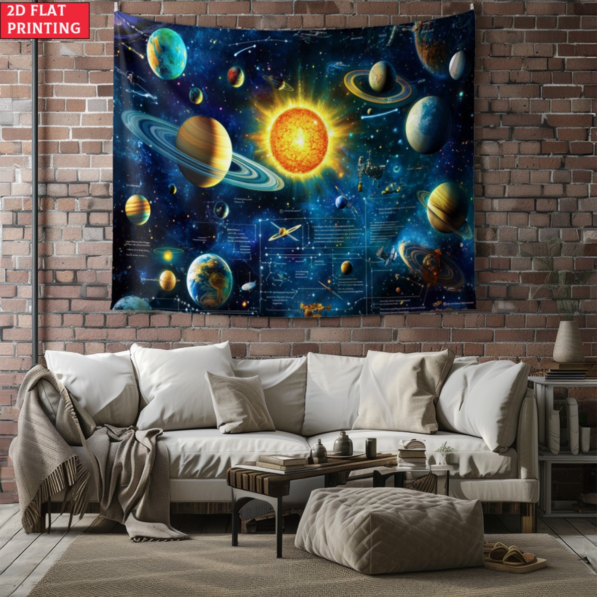 Kids Educational Posters - 額縁なし 太陽系惑星タペストリー 宇宙科学教育用ウォールアート 天文学ポスター 寝室装飾 子供部屋