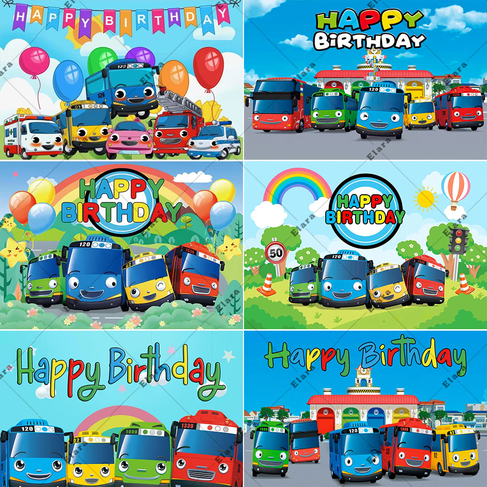 Kids Education Banner - 漫画アニメリトルバスキッズ 1st ハッピーバースデーパーティー用品ベビーシャワー早期教育おもちゃバス背景バナーギフト