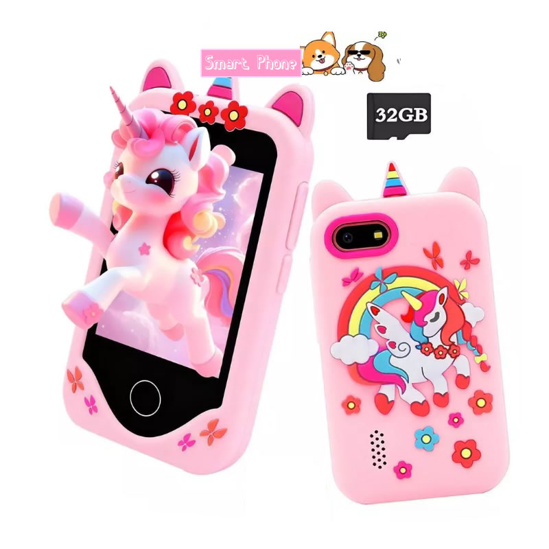 Kids Education Mobile - 子供用スマートフォンカメラ 2.8インチ おもちゃ タッチスクリーン ユニコーン ベビーモバイル