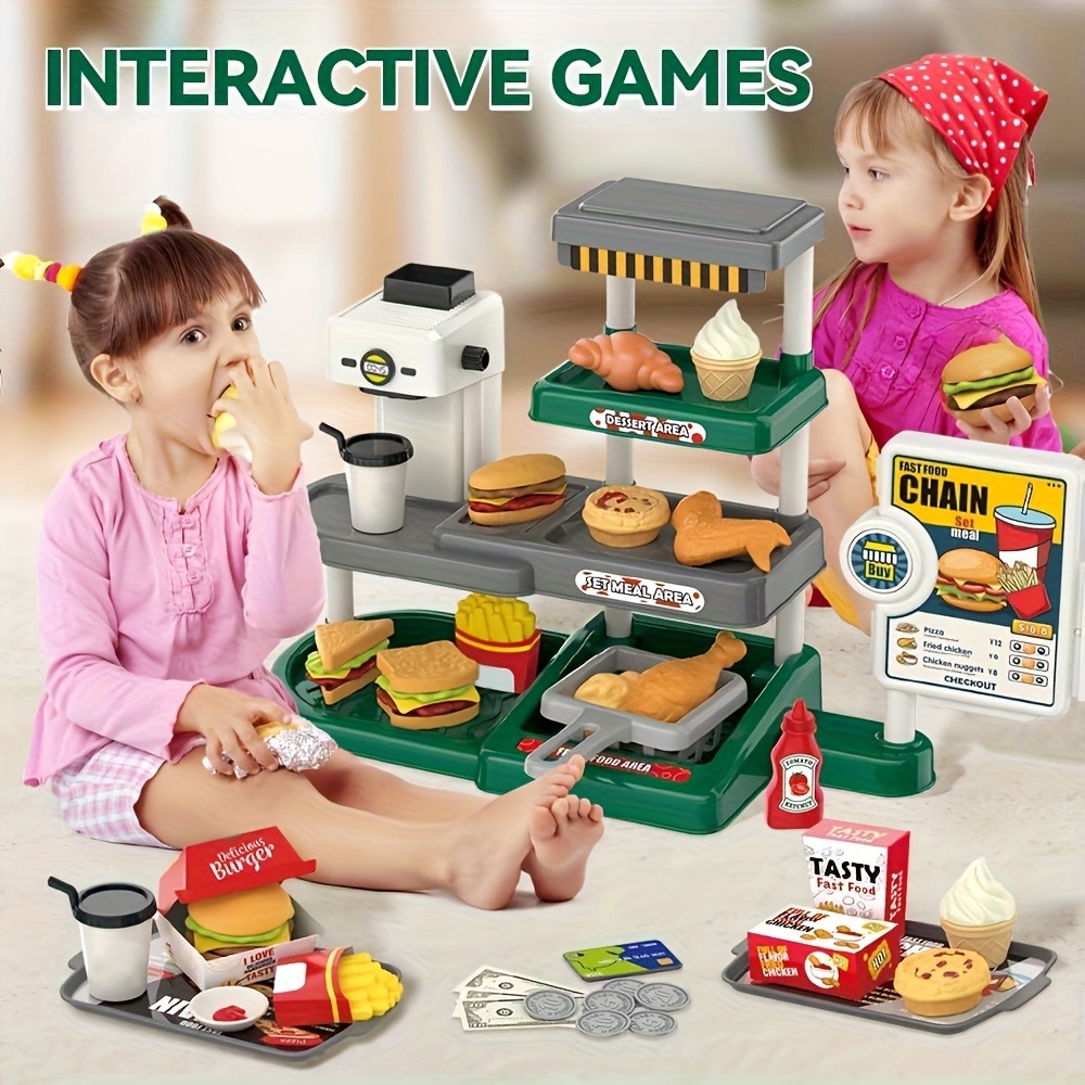 Kids Education Store - ごっこ遊び ファーストフード店 おもちゃ レジ コーヒーメーカー バーガー