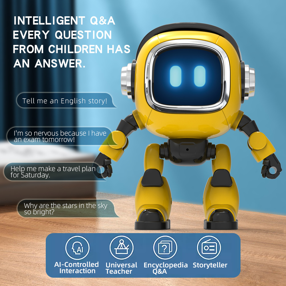 Kids Education Toy - ディープシークAI音声RCロボット、インテリジェント音声制御、ストーリーテラー、百科事典、Q&A、ライフアシスタント、教育玩具（男の子・子供向け）