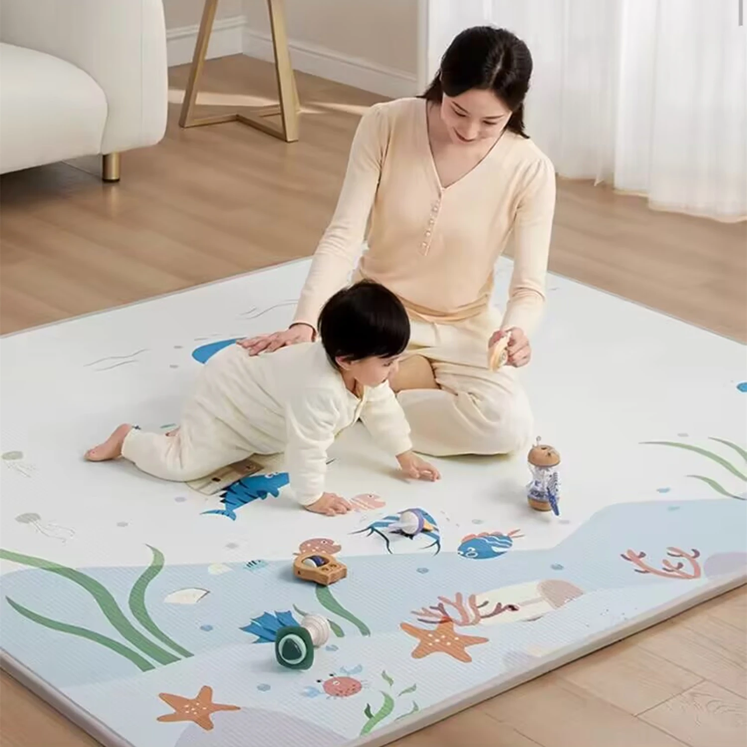 Kids Education Bd - 防水厚1cmベビープレイマットパズル子供用キリンライオンマットベビークライミングパッドキッズラグベビーゲームマットおもちゃギフト用