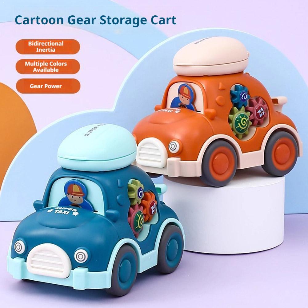 Kids Education Toy - 漫画ミニプルバックおもちゃの車モンテッソーリ慣性車両早期教育用クロール玩具男の子の誕生日プレゼント
