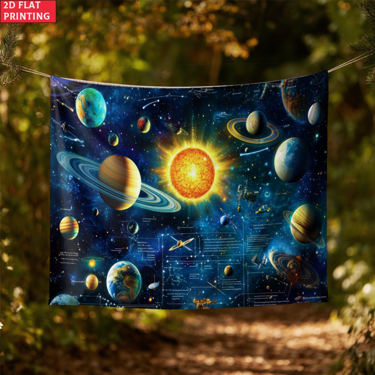 額縁なし 太陽系惑星タペストリー 宇宙科学教育用ウォールアー - Kids Educational Posters のレビューと価格