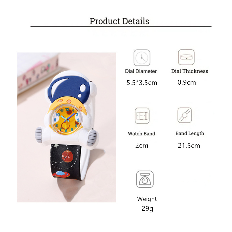 漫画宇宙飛行士キッズスラップウォッチ、子供たちに時間を学ばせ - Kids Educational Watch のレビューと価格