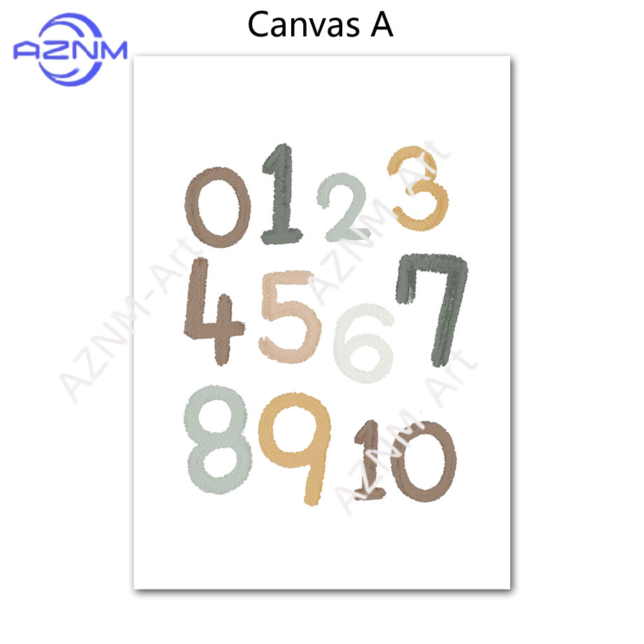1/2 個教育学習数字動物保育園壁プリント紙キャンバス絵画北 - Kids Educational Posters のレビューと価格