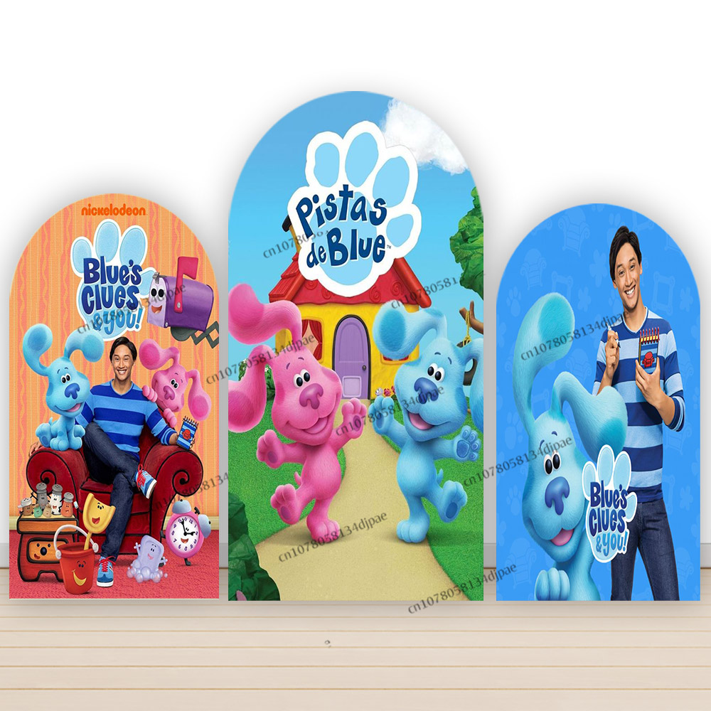 ブルーの手がかりアーチ背景写真撮影装飾ベビーシャワー子供の誕 - Kids Education Banner のレビューと価格