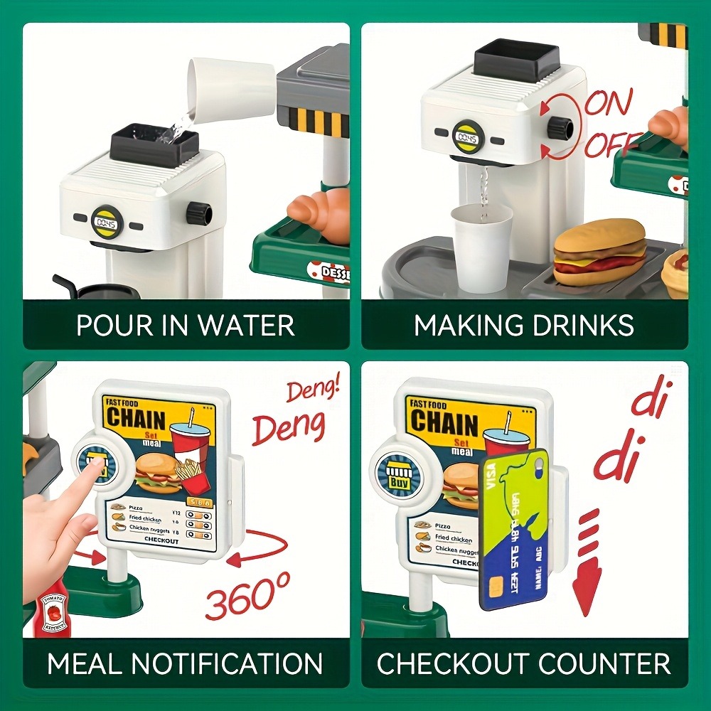 ごっこ遊び ファーストフード店 おもちゃ レジ コーヒーメー - Kids Education Store のレビューと価格