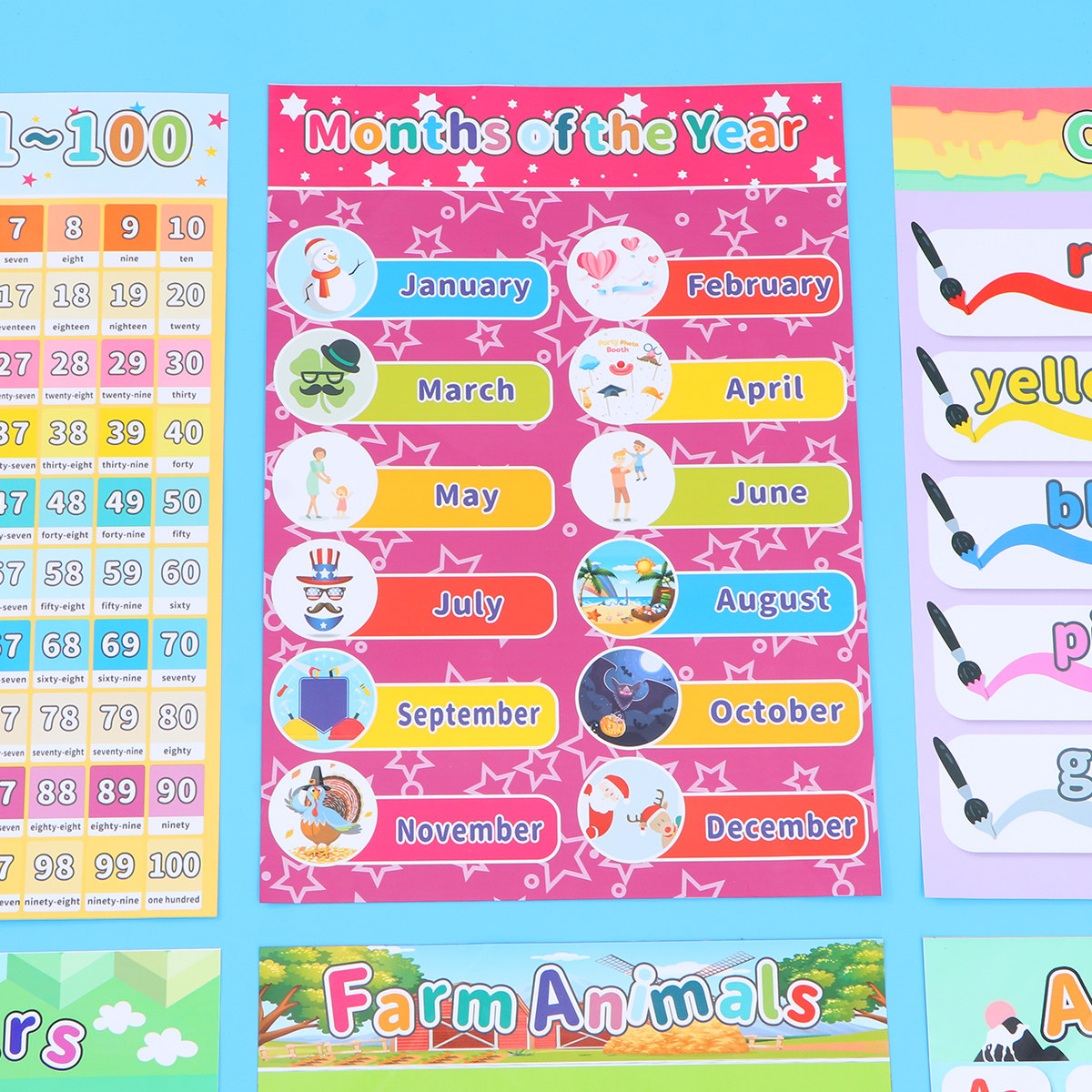 6 個の子供用動物ポスター子供用ポスター早期教育幼稚園教室の - Kids Educational Posters のレビューと価格