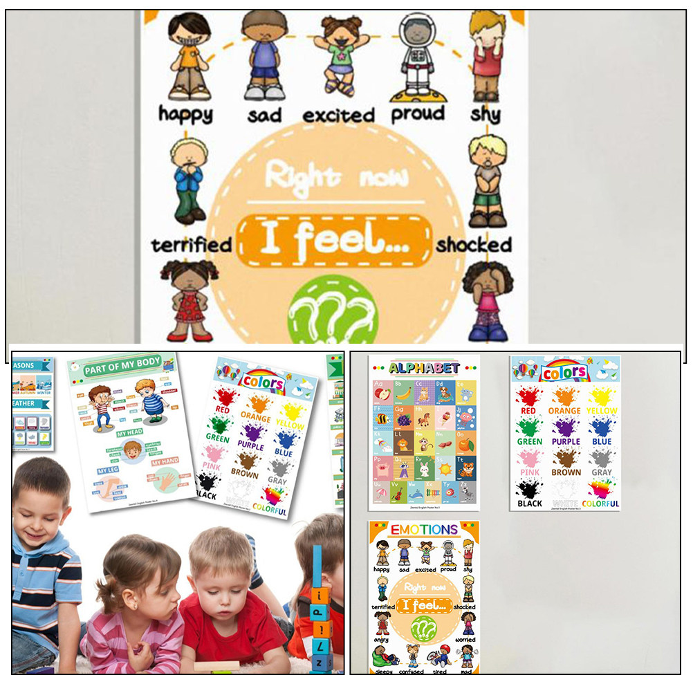 12枚組 英語学習ポスター 早期教育用 幼稚園ポスター 耐摩 - Kids Educational Posters のレビューと価格