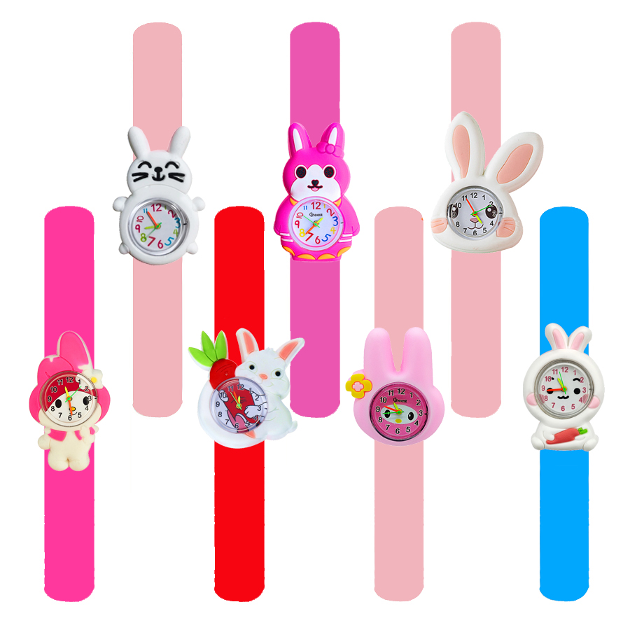 プリントストラップ漫画ウサギ子供用腕時計男の子女の子赤ちゃん - Kids Educational Watch のレビューと価格