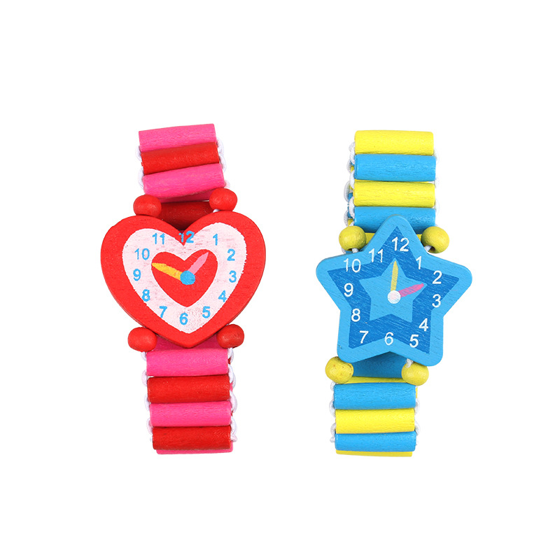木製腕時計,3個ピース/ロットバッチ,漫画のキャラクター,手 - Kids Educational Watch のレビューと価格