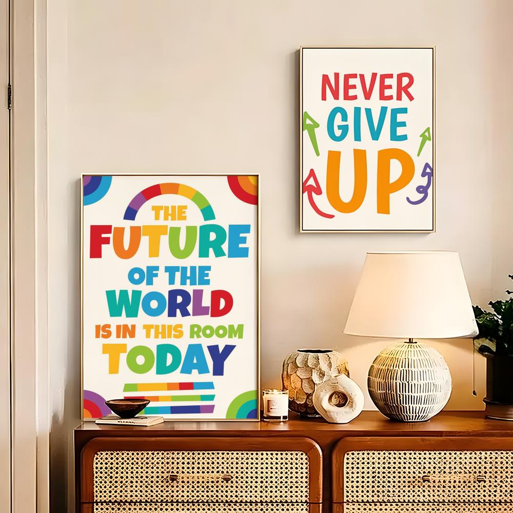 ポジティブキッド教室壁絵教育ポスターHDアート粘着壁防水ホー - Kids Educational Posters のレビューと価格
