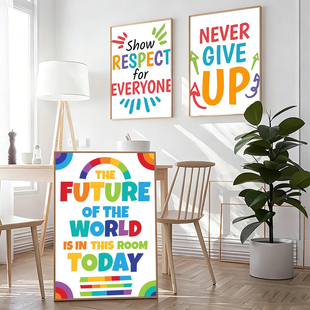 ポジティブキッド教室壁絵教育ポスターHDアート粘着壁防水ホー - Kids Educational Posters のレビューと価格