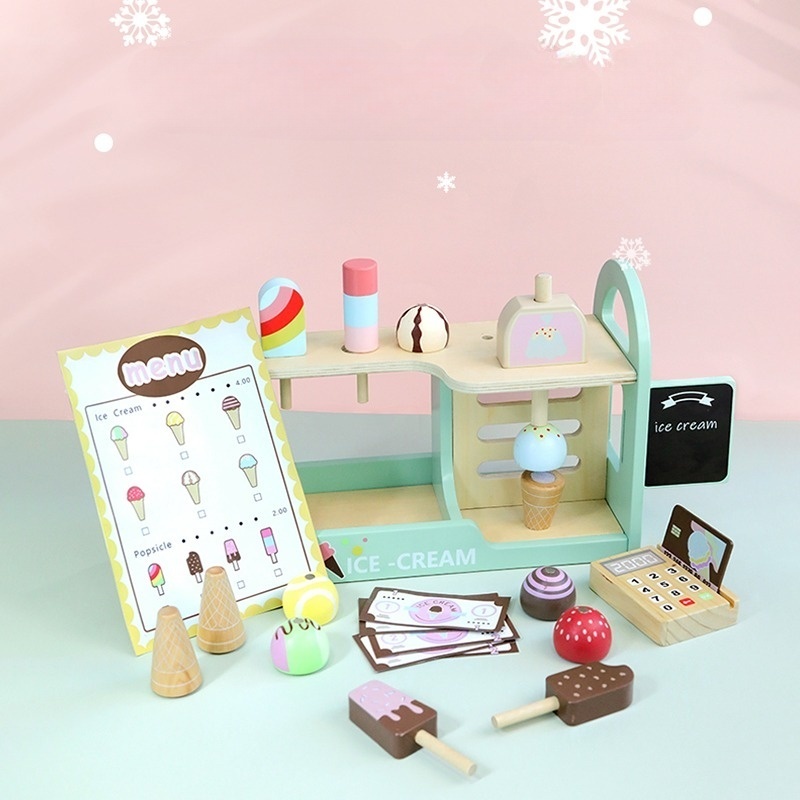 木製教育用ごっこ遊び模擬アイスクリームストア販売機（子供向け - Kids Education Store のレビューと価格