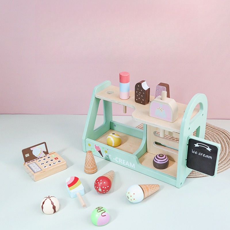 木製教育用ごっこ遊び模擬アイスクリームストア販売機（子供向け - Kids Education Store のレビューと価格