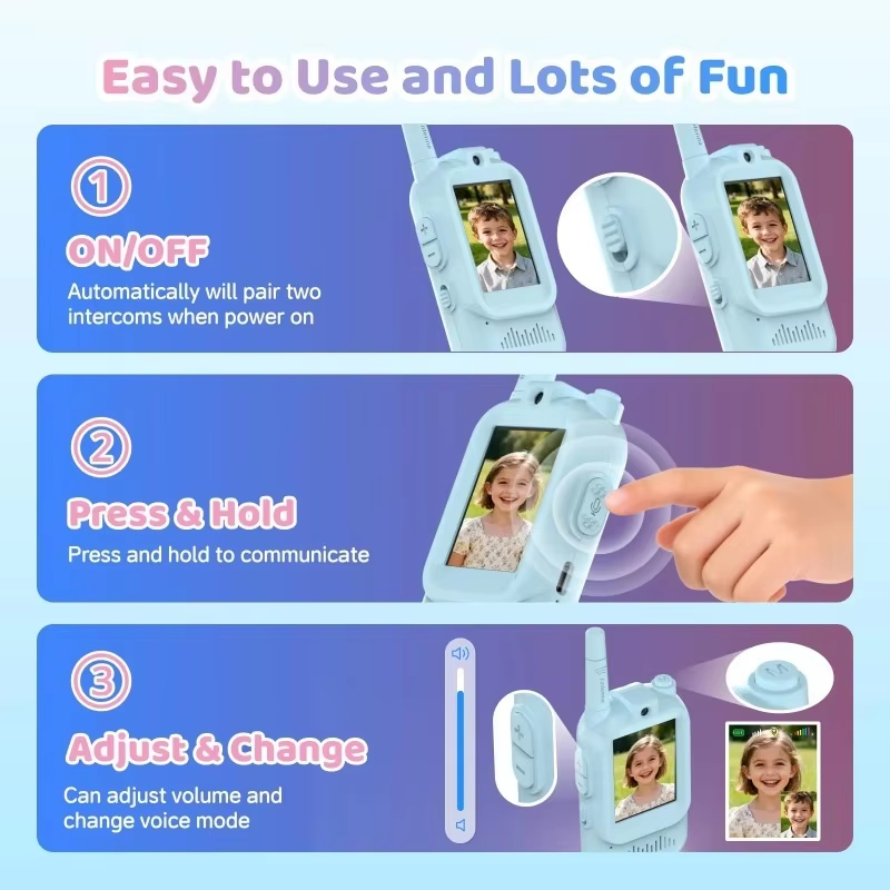 キッズビデオウォーキートーキー 2個パック 長距離通話可能  - Kids Education Video のレビューと価格