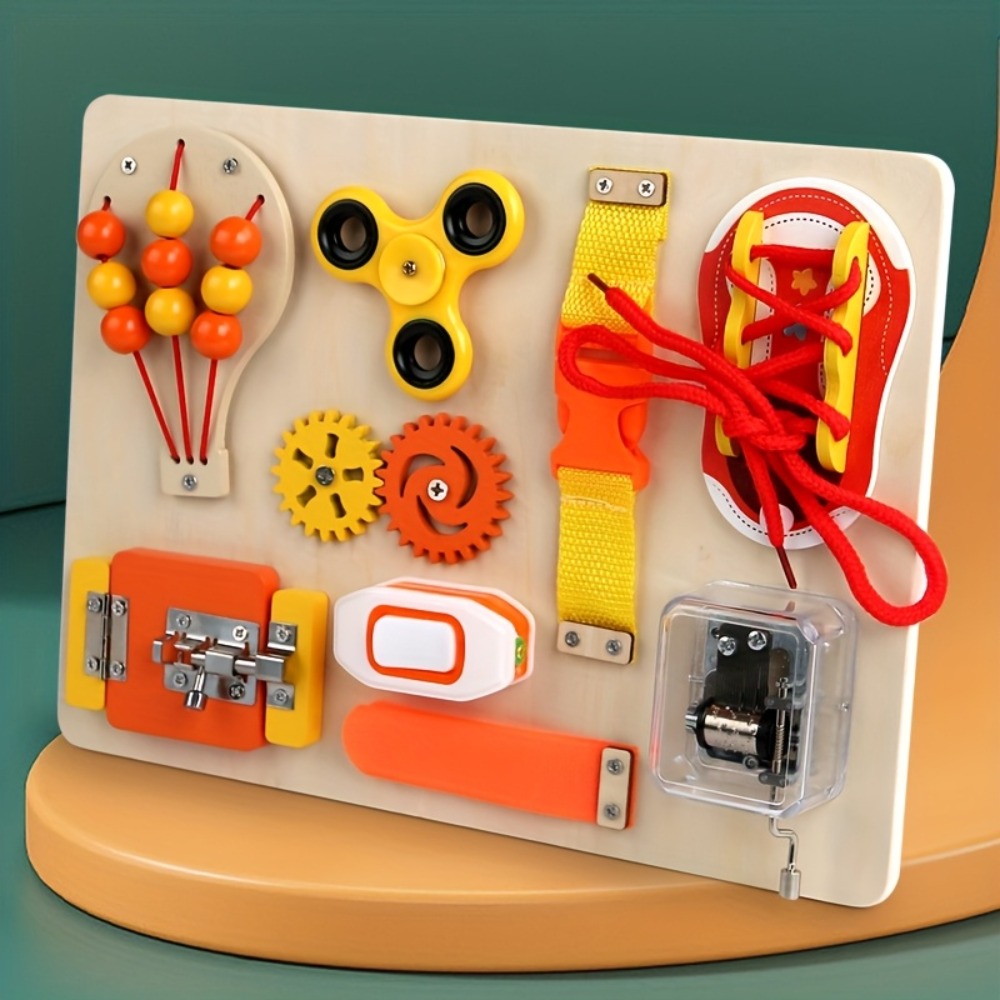 モンテッソーリ木製ビジーボードおもちゃ、幼児向け感覚教育フィ - Kids Education Toy のレビューと価格