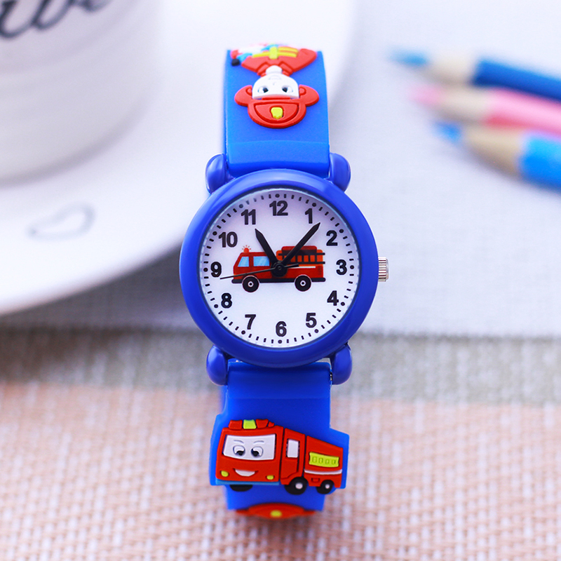 2026年ホットセール3D漫画消防士消防車柄ソフトシリコンス - Kids Educational Watch のレビューと価格