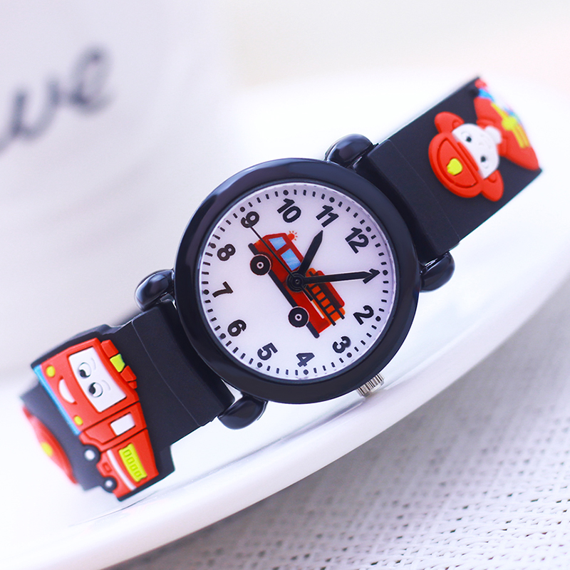 2026年ホットセール3D漫画消防士消防車柄ソフトシリコンス - Kids Educational Watch のレビューと価格