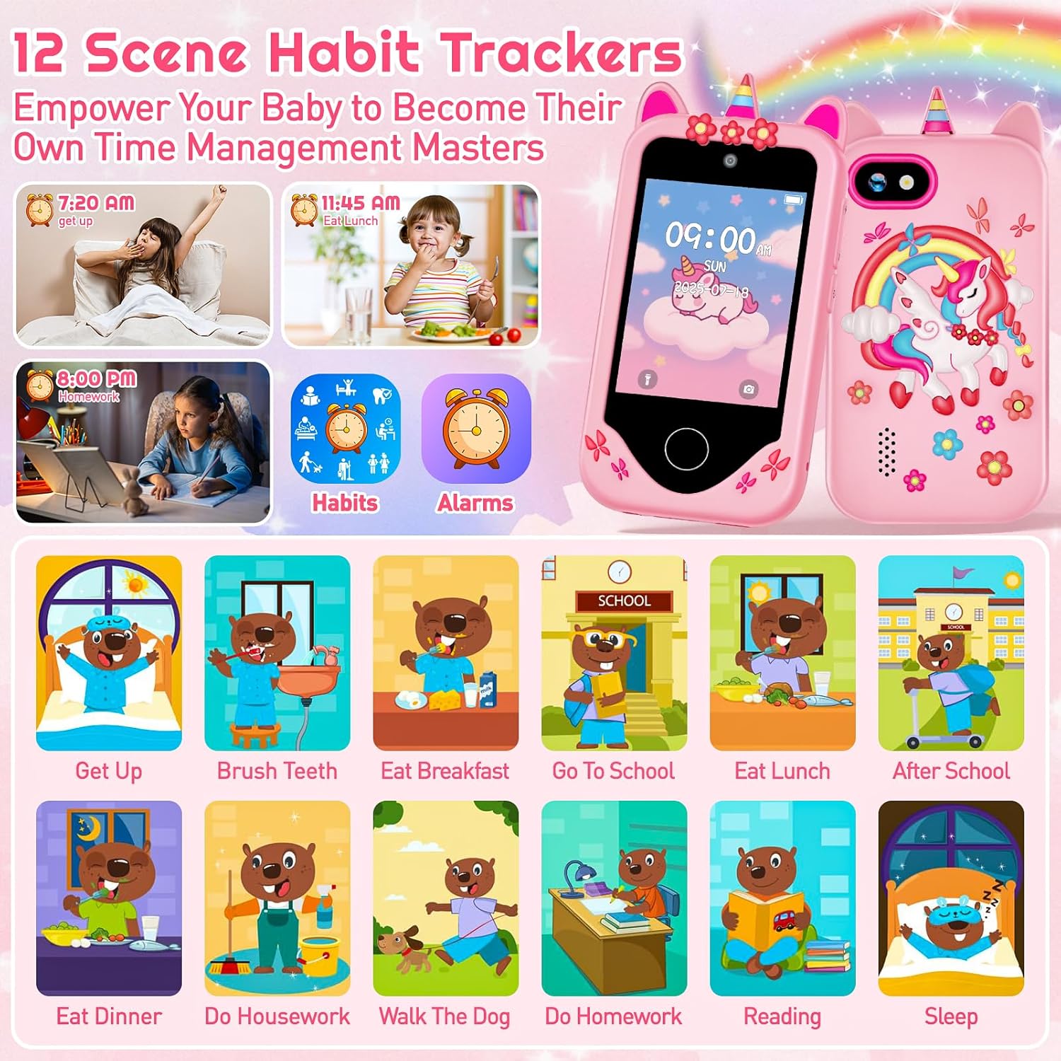 子供用スマートフォン型おもちゃ、2.8インチタッチスクリーン - Kids Education Video のレビューと価格
