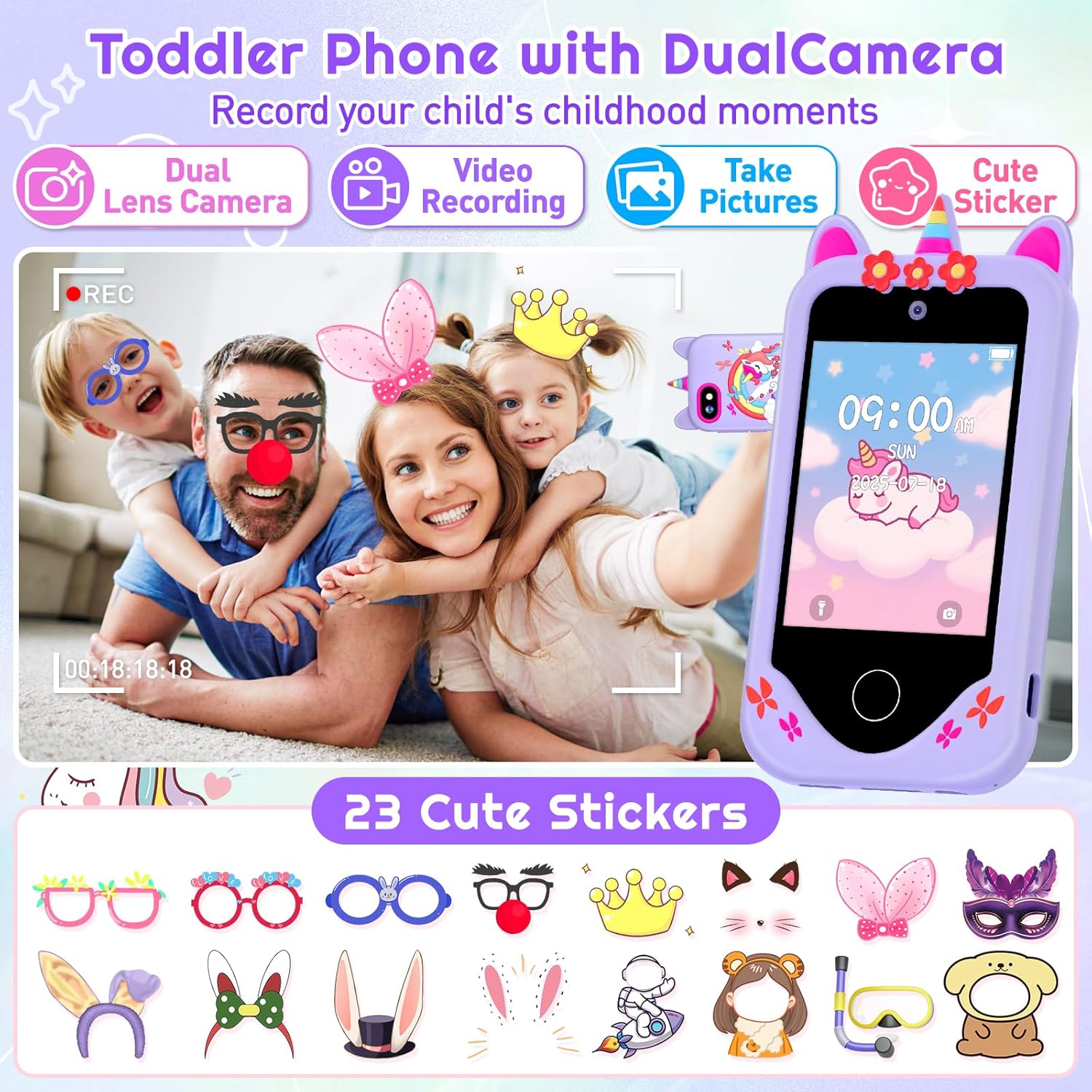 子供用スマートフォン型おもちゃ、2.8インチタッチスクリーン - Kids Education Video のレビューと価格