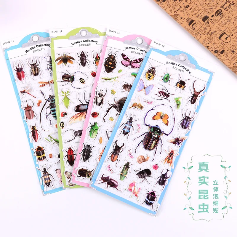ホットセール 3Dリアルな昆虫ステッカー スクラップブック  - Kids Education Tablet のレビューと価格