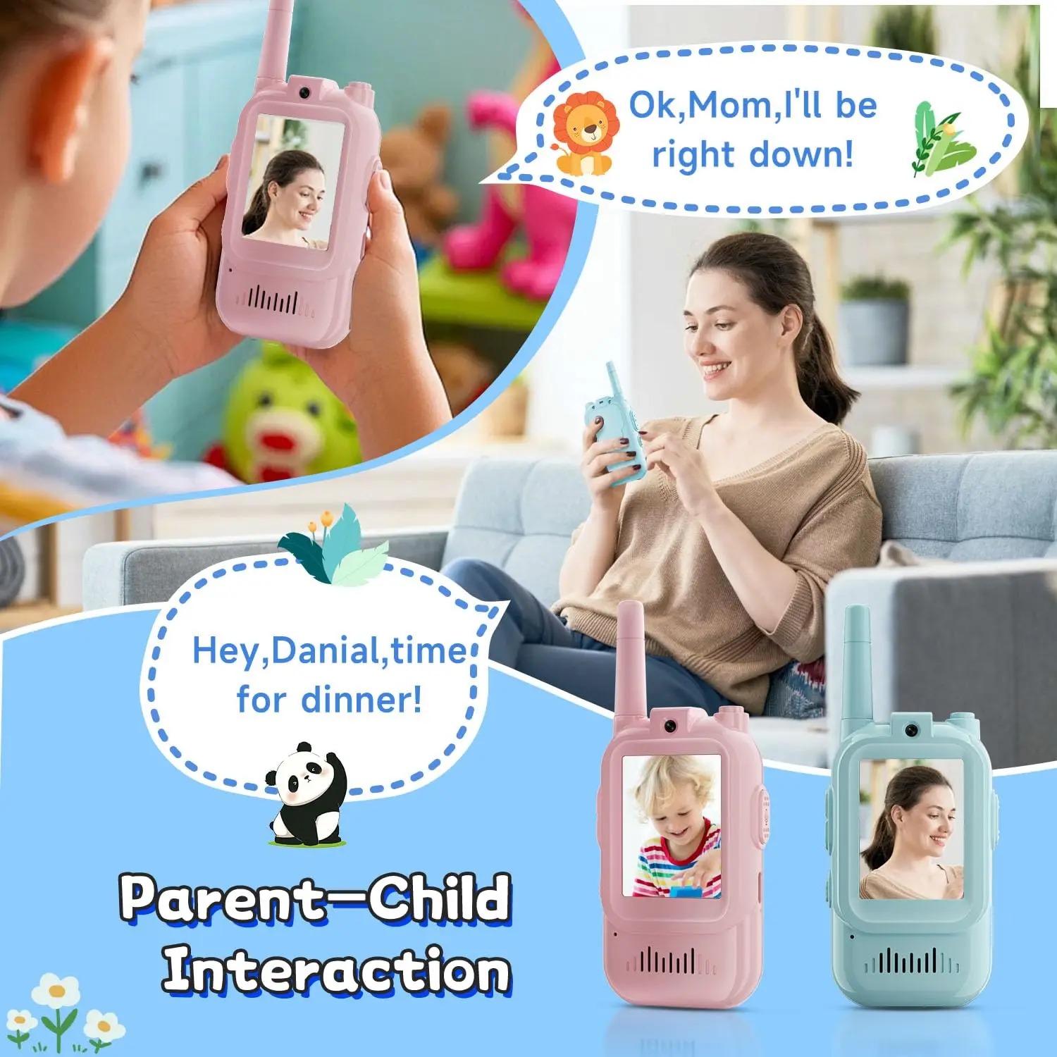 子供用ビデオウォーキートーキー 2個パック 充電式インターコ - Kids Education Video のレビューと価格