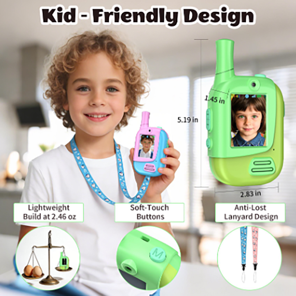 2パック充電式キッズビデオウォーキートーキー（4つのボイスチ - Kids Education Video のレビューと価格