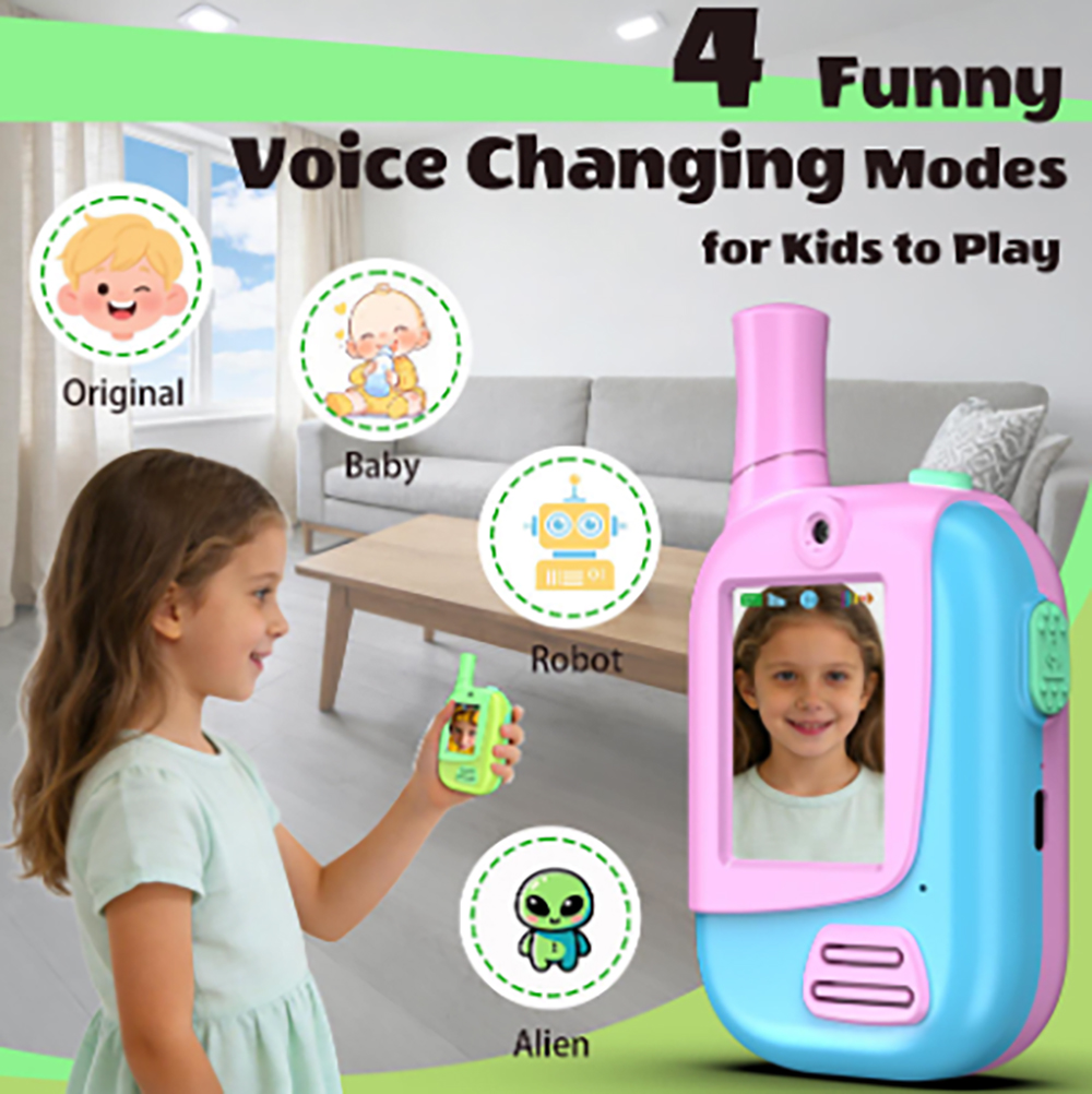 2パック充電式キッズビデオウォーキートーキー（4つのボイスチ - Kids Education Video のレビューと価格