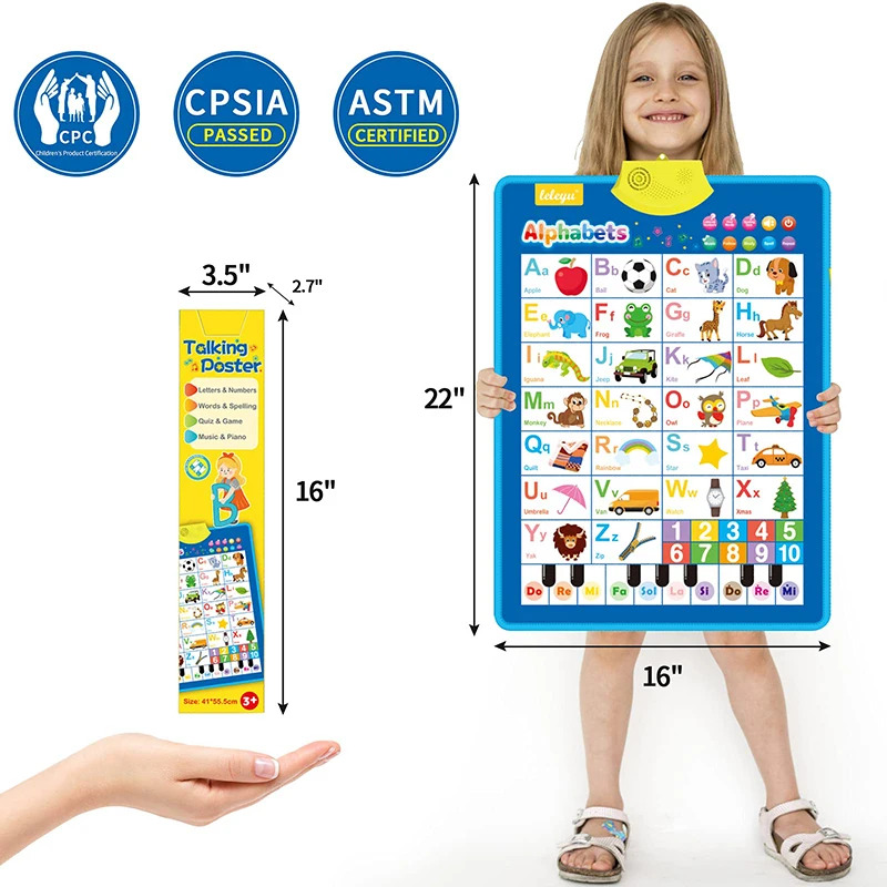 電子英語アルファベット壁チャートトーキングABC文字123音 - Kids Educational Posters のレビューと価格