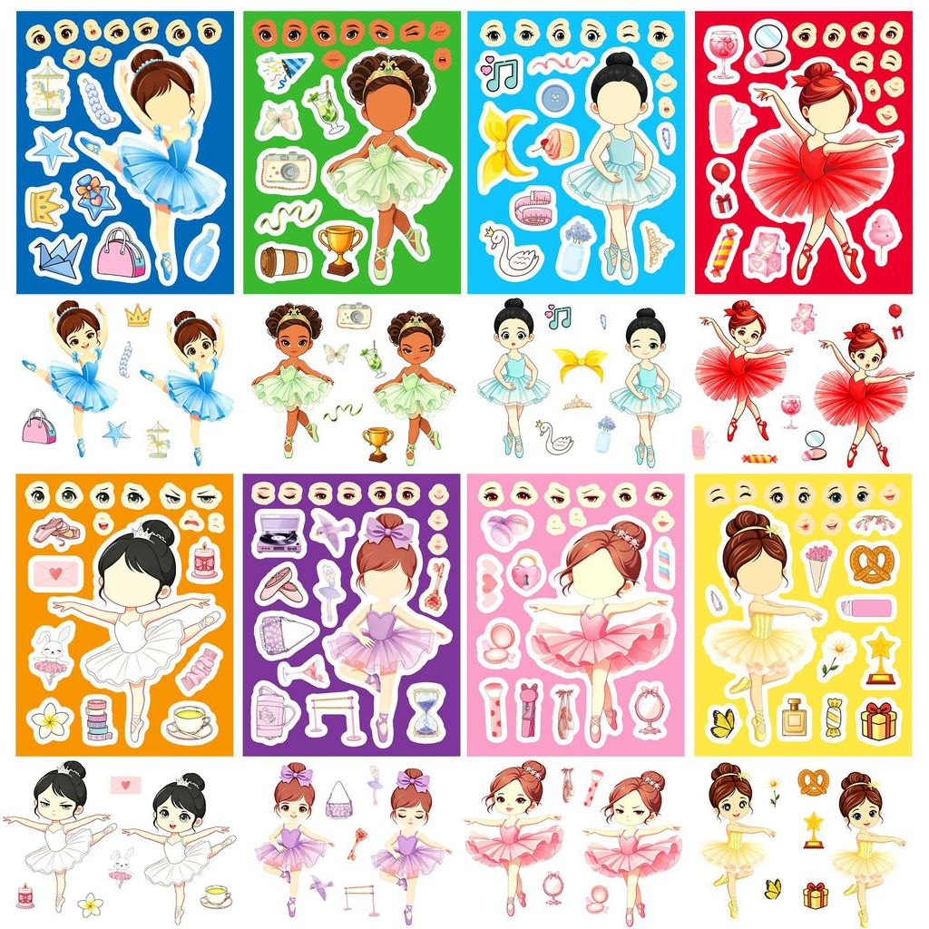 8枚入り バレエガール フェイスステッカー グラフィティ フ - Kids Education Store のレビューと価格