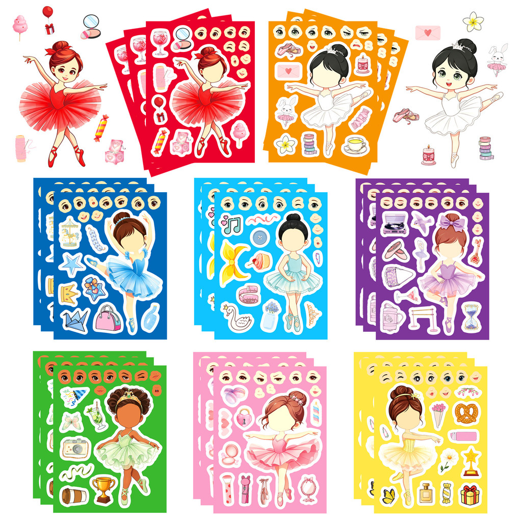 8枚入り バレエガール フェイスステッカー グラフィティ フ - Kids Education Store のレビューと価格