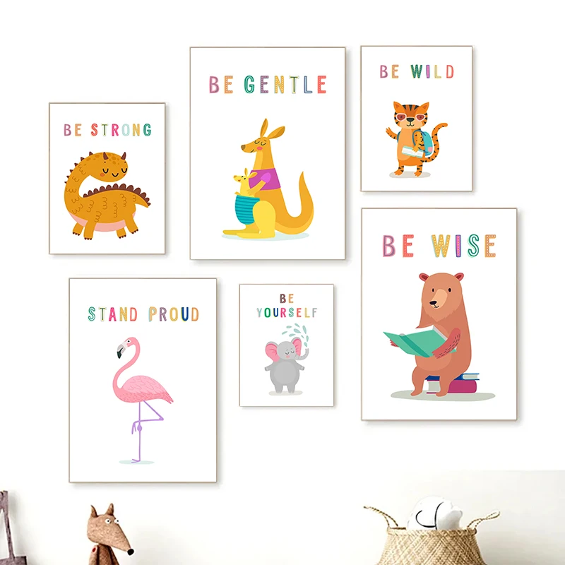 キャンバスプリント壁掛け動物英語語彙就学前教育ポスター写真教 - Kids Educational Posters のレビューと価格
