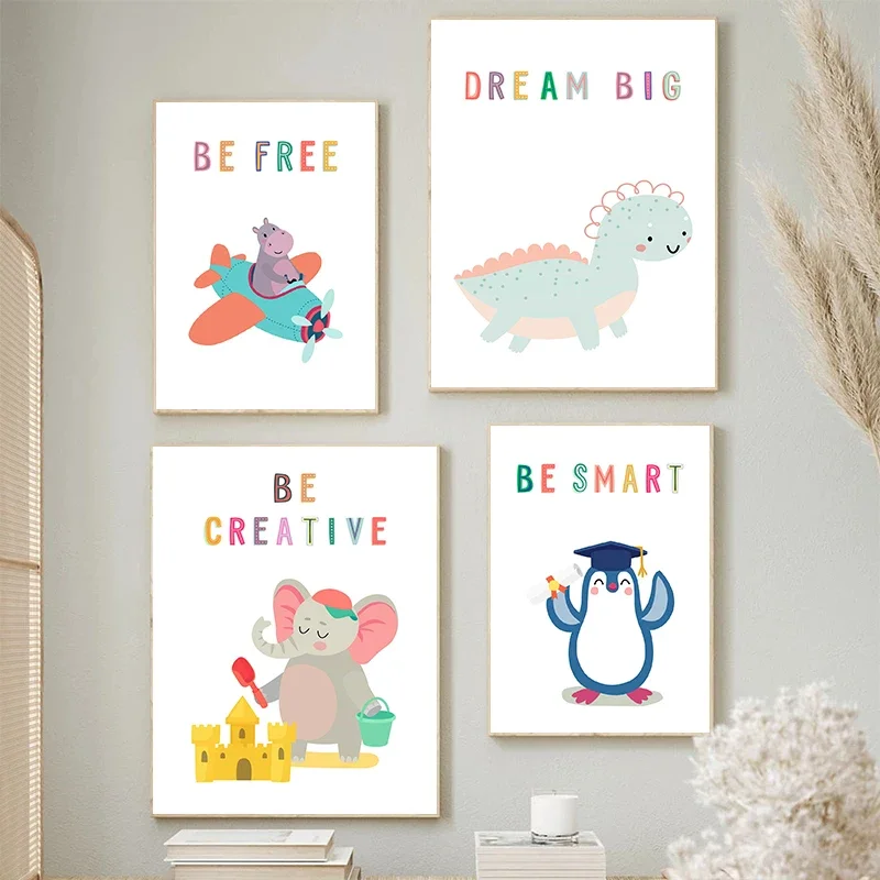 キャンバスプリント壁掛け動物英語語彙就学前教育ポスター写真教 - Kids Educational Posters のレビューと価格