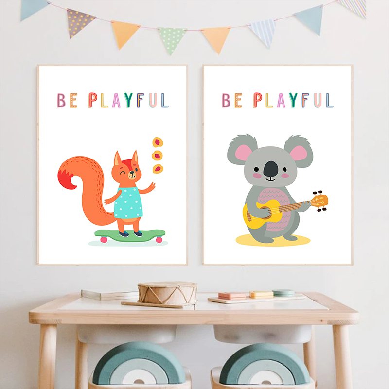 キャンバスプリント壁掛け動物英語語彙就学前教育ポスター写真教 - Kids Educational Posters のレビューと価格